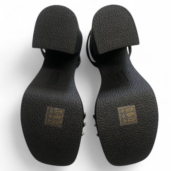 Rhinestone Black Platform Heels - Picture 7 of 7